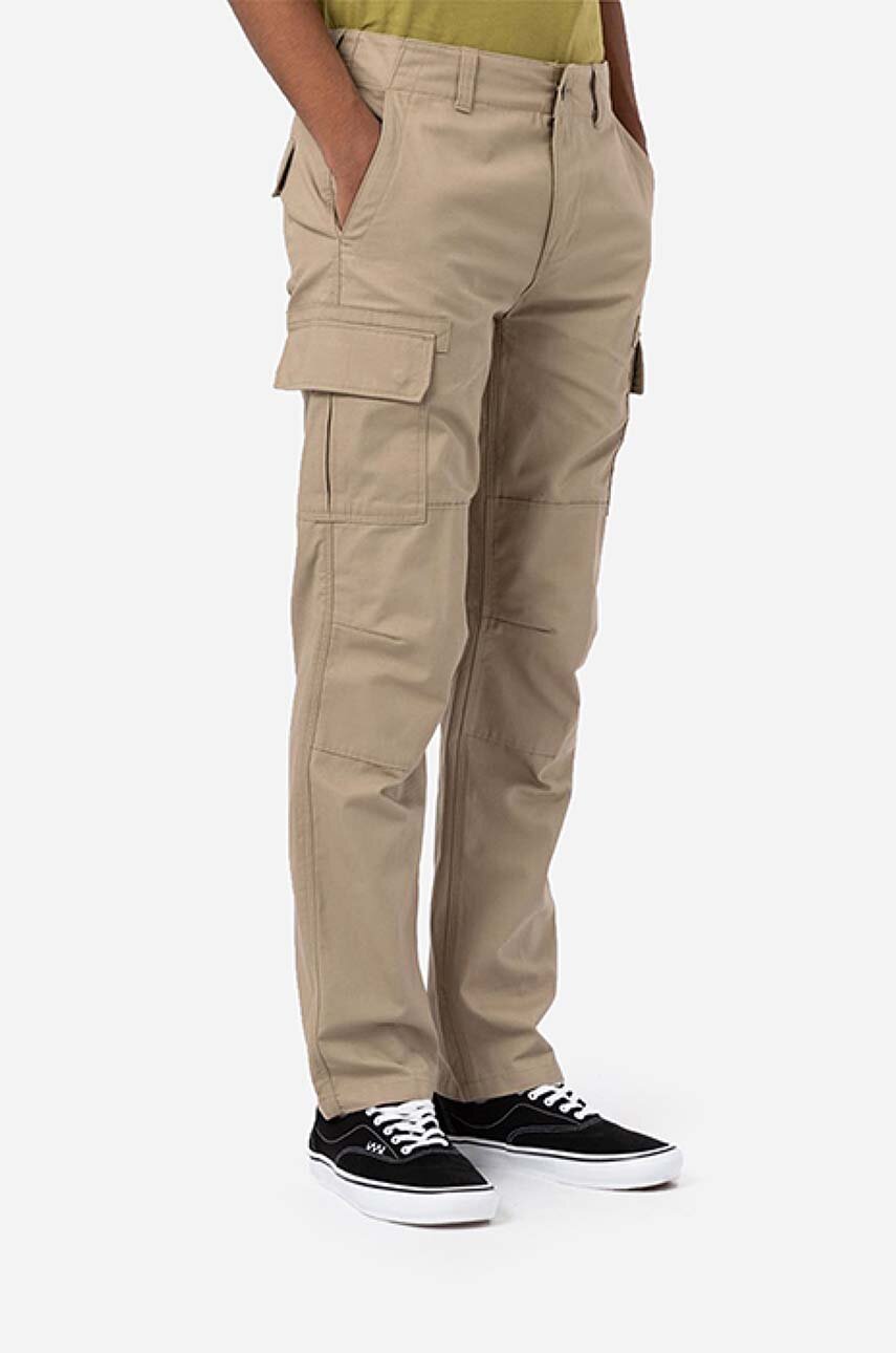 Dickies pantaloni de bumbac culoarea bej, drept DK0A4XDUKHK-BROWN