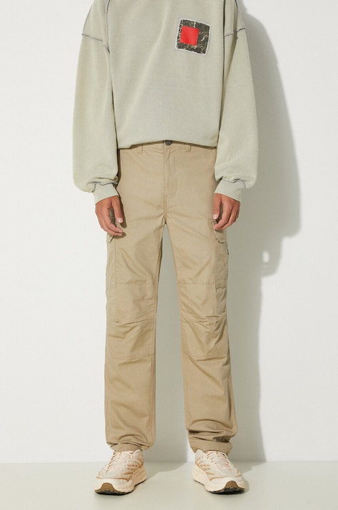Dickies pantaloni de bumbac culoarea bej, drept DK0A4XDUKHK-BROWN