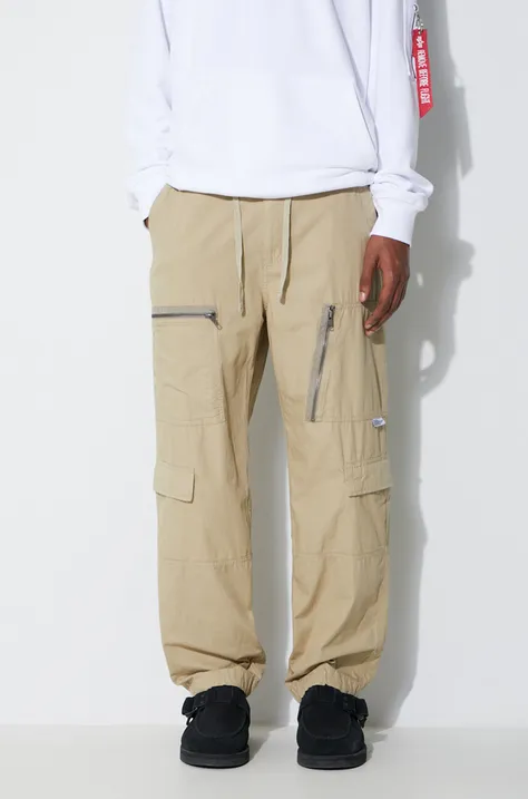 Kalhoty thisisneverthat pánské, béžová barva, jednoduché, TN231WPAOT01-KHAKI