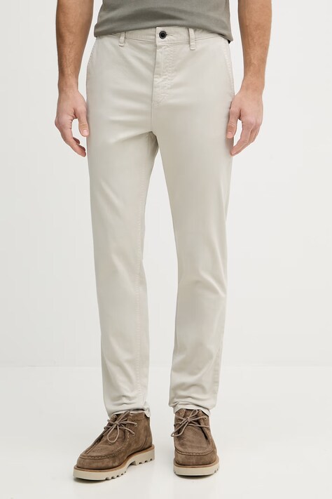 BOSS Orange spodnie męskie kolor beżowy w fasonie chinos 50510917