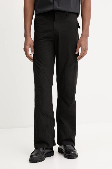 Heliot Emil pantaloni culoarea negru, drept, SS25_M_10_108_BLK01_CO