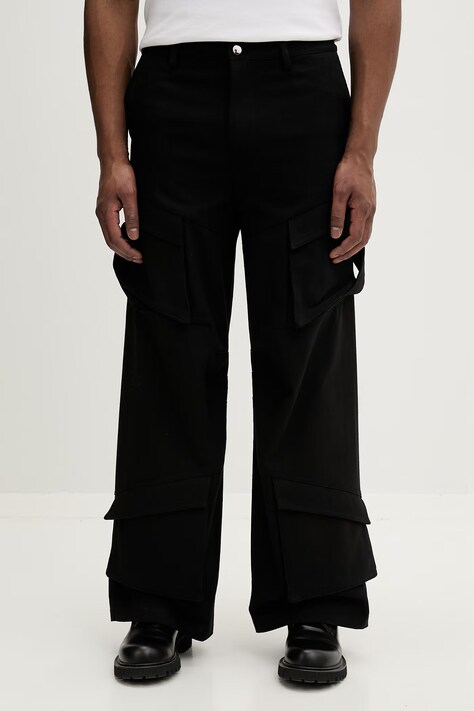 Heliot Emil spodnie bawełniane męskie kolor czarny proste SS26PRE_M_10_160_BLK01_CO