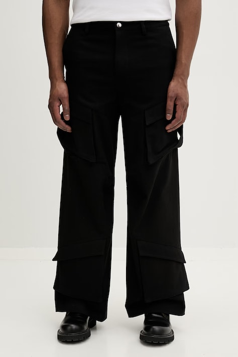 Heliot Emil spodnie bawełniane męskie kolor czarny proste SS26PRE_M_10_160_BLK01_CO