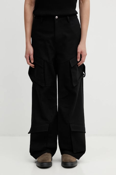 Heliot Emil spodnie bawełniane męskie kolor czarny proste SS26PRE_M_10_160_BLK01_CO