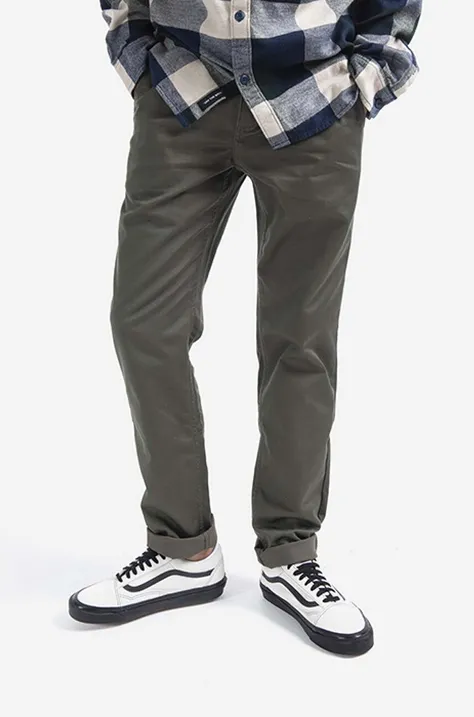 Vans spodnie Authentic Chino kolor zielony fason chinos medium waist VN0A5FJ7KCZ-ZIELONY