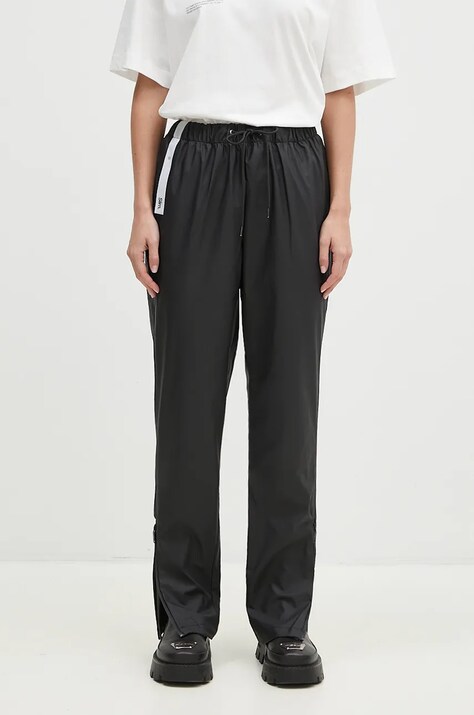 Vodootporne hlače Rains Pants Slim boja: crna, ravni kroj, visoki struk, 18580.BLACK-BLACK