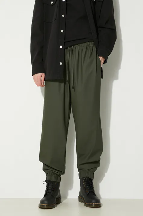 Nepromokavé kalhoty Rains 18560-GREEN Rain Pants Regular zelená barva, medium waist