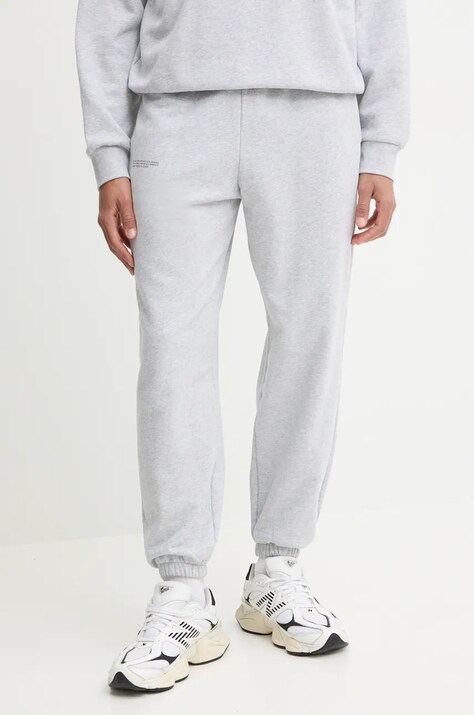 Хлопковые спортивные штаны Pangaia цвет серый однотонные