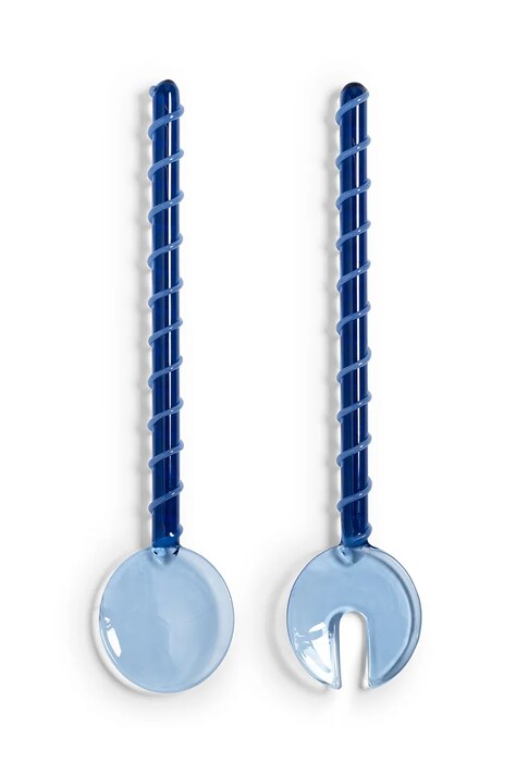 &k amsterdam łyżki sałatkowe sling blue 2-pack kolor niebieski