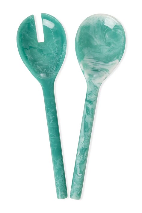 Rice łyżki sałatkowe Soft Green 27 cm 2-pack kolor turkusowy