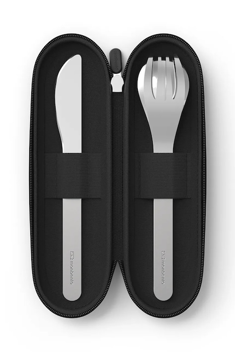 Set putnog pribora za jelo Monbento Slim Nest 3-pack boja: crna