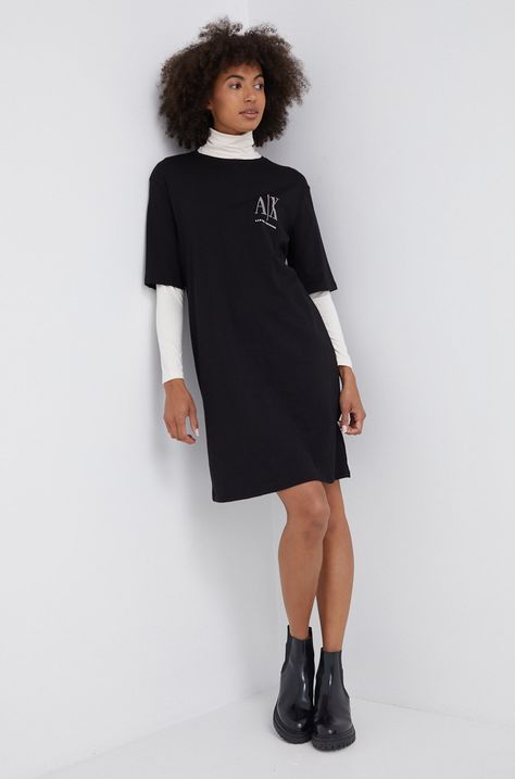 Armani Exchange - Βαμβακερό φόρεμα 8NYADX YJG3Z