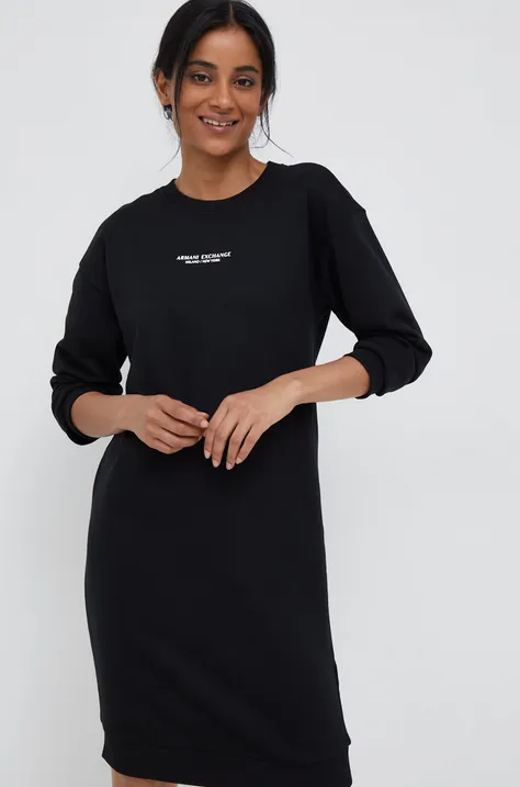 Сукня Armani Exchange колір чорний midi пряма