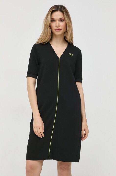 Karl Lagerfeld rochie culoarea negru, mini, dreaptă