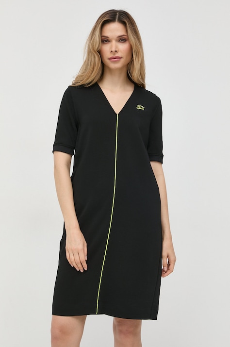 Karl Lagerfeld rochie culoarea negru, mini, dreaptă
