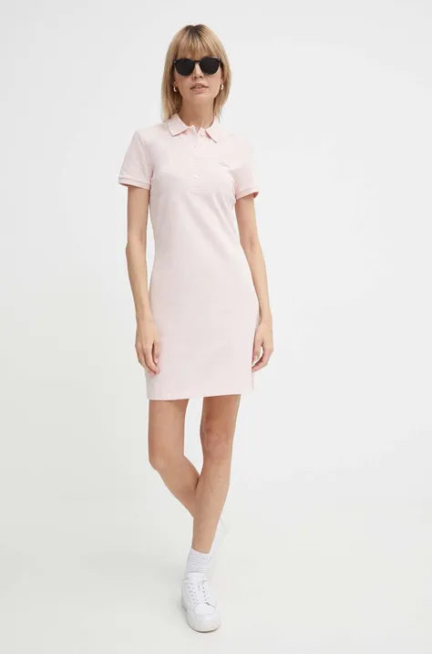 Lacoste rochie EF5473-ADY culoarea roz, mini, mulata EF5473.-ADY