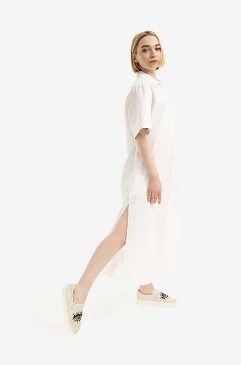 Бавовняна сукня Wood Wood Audrey колір білий midi oversize 12211102.1172-OFFWHI