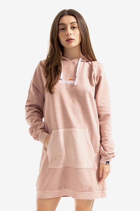 Хлопковое платье Ellesse Triphala Dress цвет розовый mini oversize SGM13152-PINK