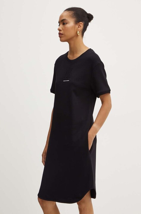 Armani Exchange rochie din bumbac culoarea negru, mini, dreaptă, 8NYAGY YJ68Z