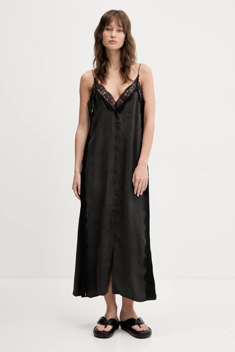 Bimba Y Lola rochie culoarea gri, midi, dreaptă, 242BR9005.12035