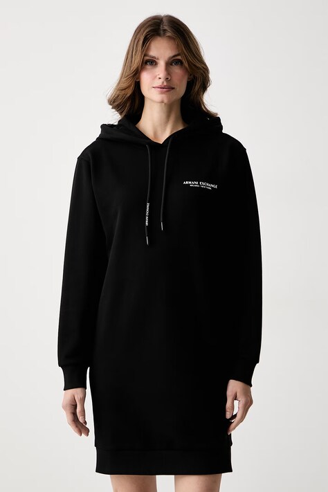 Armani Exchange Sukienka bawełniana czarna XW001453 AF10830