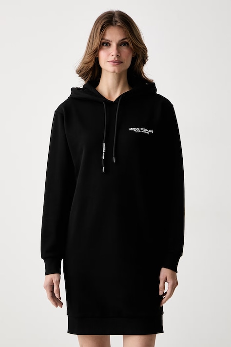 Armani Exchange Рокля от памук черна XW001453 AF10830
