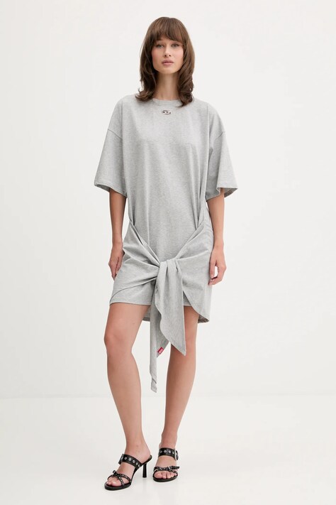 Diesel sukienka D-EIVOR kolor szary mini oversize A19232.0NIAX