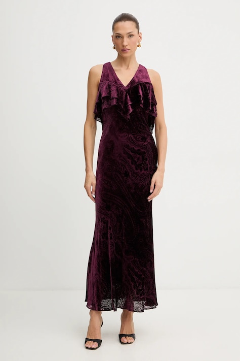 Twinset rochie din mătase culoarea violet, 252TS2321