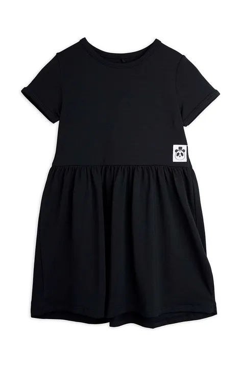 Dječja haljina Mini Rodini boja: crna, mini, širi se prema dolje