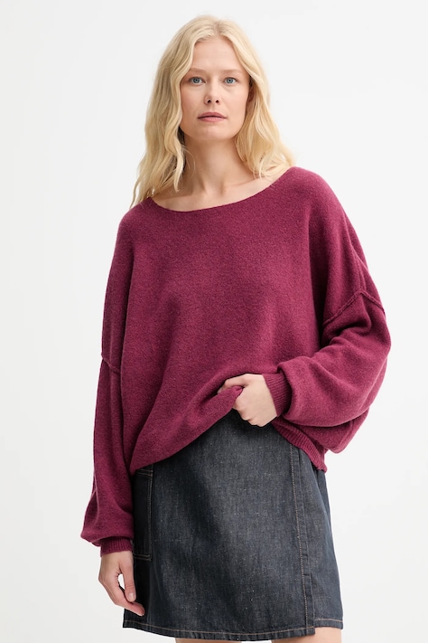 American Vintage maglione in misto lana PULL ML COL BATEAU donna colore rosa  DAM225