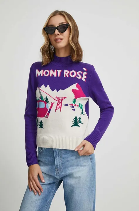 MC2 Saint Barth sweter damski kolor fioletowy z półgolfem