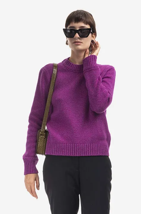Vuneni pulover A.P.C. Margery za žene, boja: ružičasta, topli, WVAXY.F23154-FUCHSIA