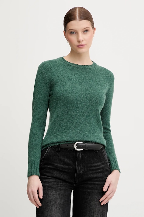 United Colors of Benetton sweter wełniany damski kolor zielony lekki