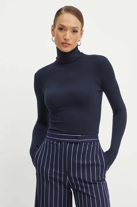 Pulover MAX&Co. za žene, boja: tamno plava, lagani, s dolčevitom, 2418364994200