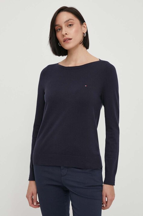 Tommy Hilfiger pulover femei, culoarea bleumarin, light WW0WW42050