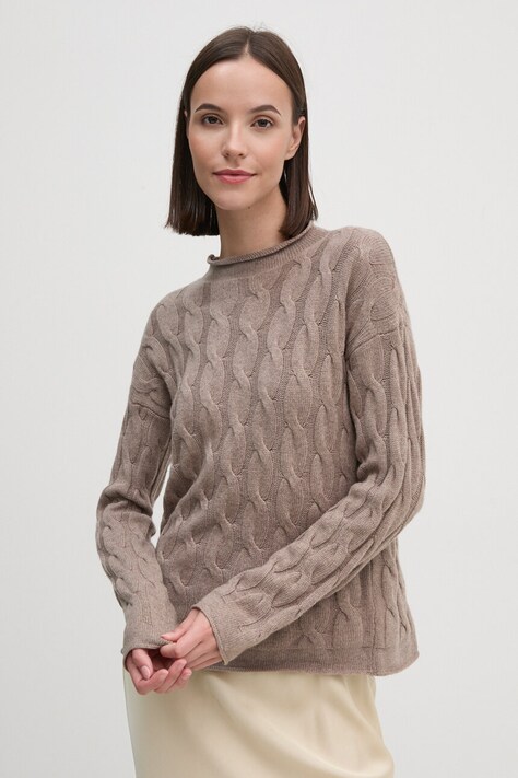 United Colors of Benetton pulover din amestec de lana femei, culoarea maro, 1335D2467