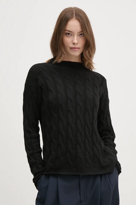 United Colors of Benetton pulover din amestec de lana femei, culoarea negru, 1335D2467