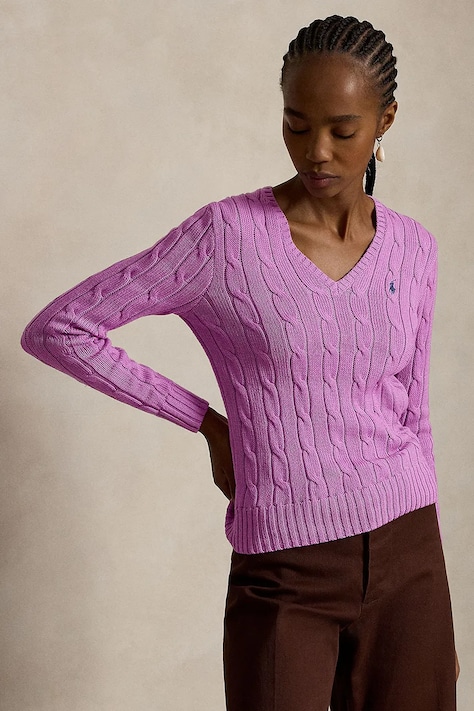 Polo Ralph Lauren sweter damski bawełniany fioletowy 211971870