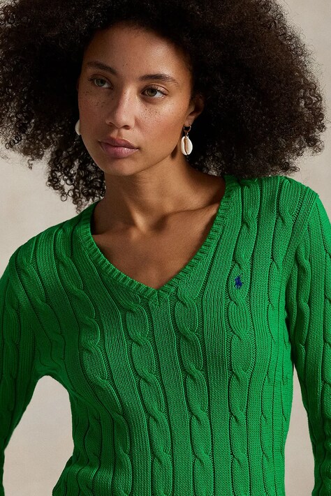 Polo Ralph Lauren Sweter damski bawełniany zielony 211971870