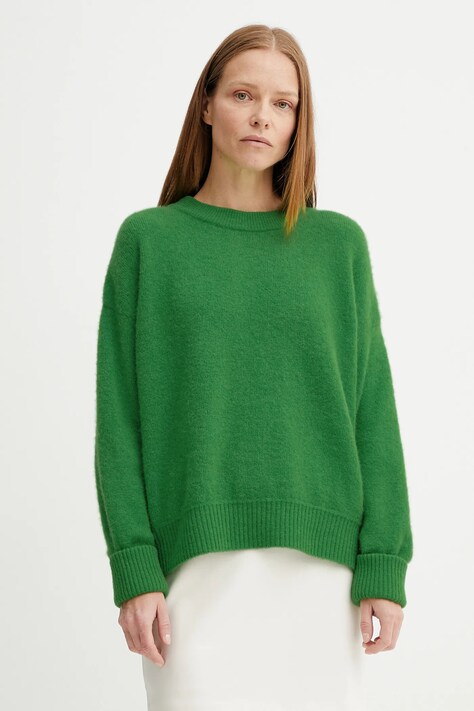 American Vintage sweter wełniany damski kolor zielony VITO18E