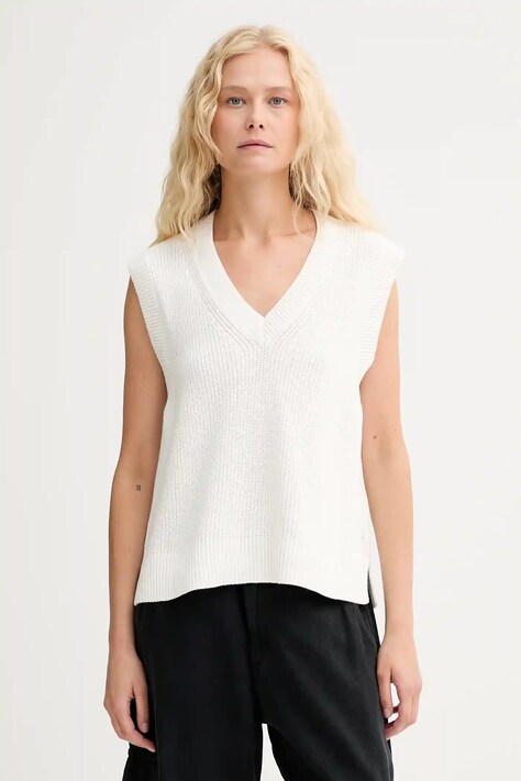 Marc O'Polo vestă din bumbac culoarea bej, light, 5000006679
