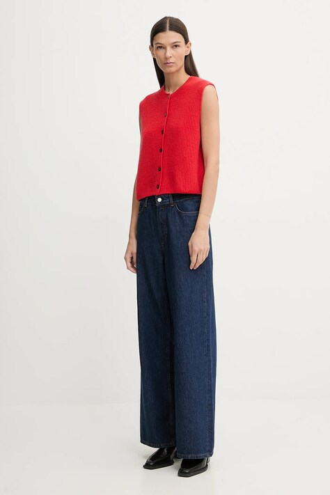 Marc O'Polo kamizelka z dodatkiem wełny damski kolor czerwony M00609065023