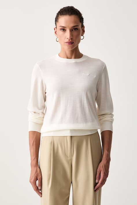 Armani Exchange пуловер дамски от вълна бежов XW001439 AF11896