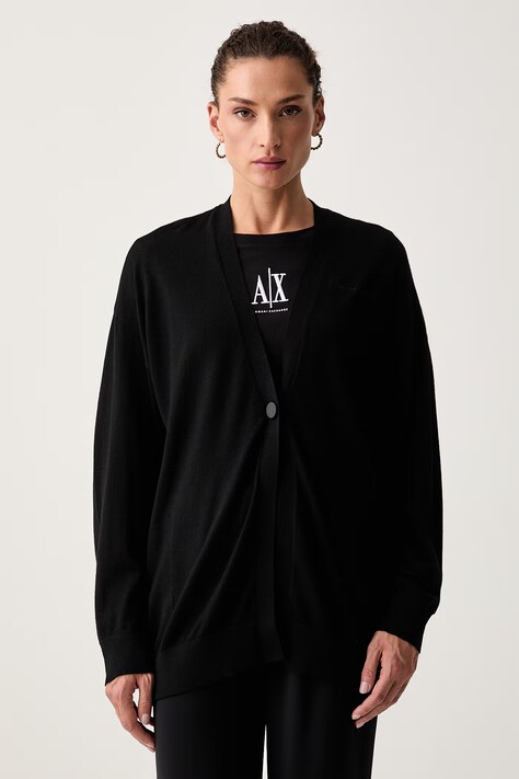 Armani Exchange кардиган для женщин из шерсти чёрный XW001438 AF11896