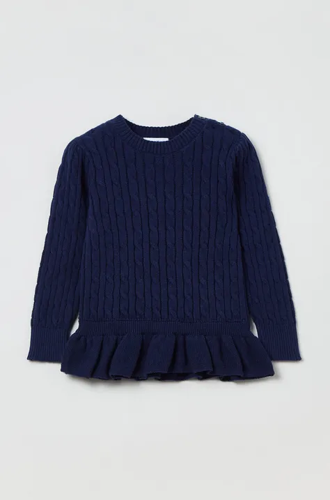 Dječji pamučni pulover OVS boja: tamno plava