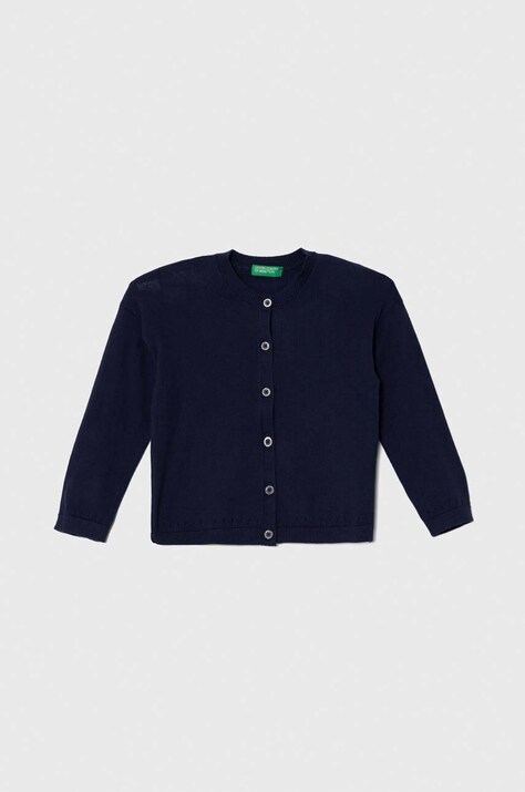 United Colors of Benetton cardigan copii culoarea albastru marin, light