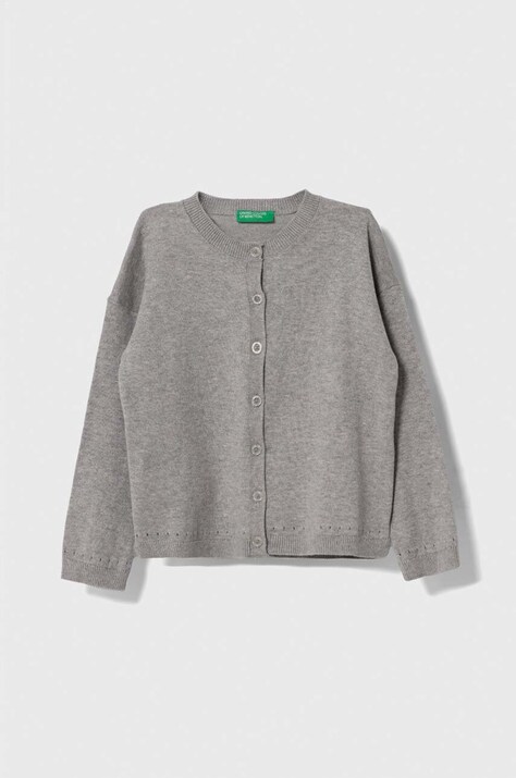 United Colors of Benetton cardigan copii culoarea gri, light