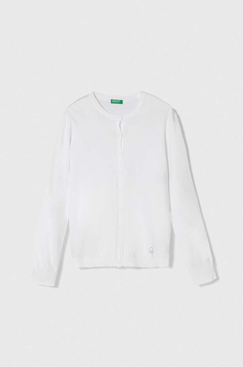 United Colors of Benetton cardigan copii culoarea alb, light