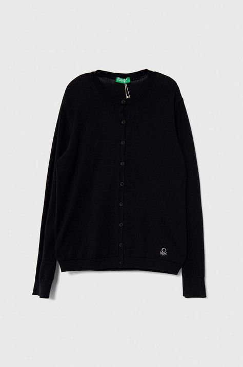 Детский кардиган United Colors of Benetton цвет чёрный лёгкий