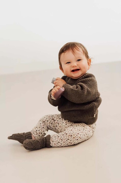 That's mine pulover de bumbac pentru copii FLO50 culoarea maro FLO